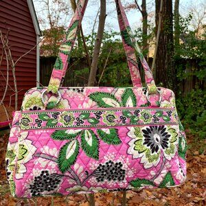Vera Bradley Whitney Triple Compartment Shoulder Bag in Priscilla Pink Flower
